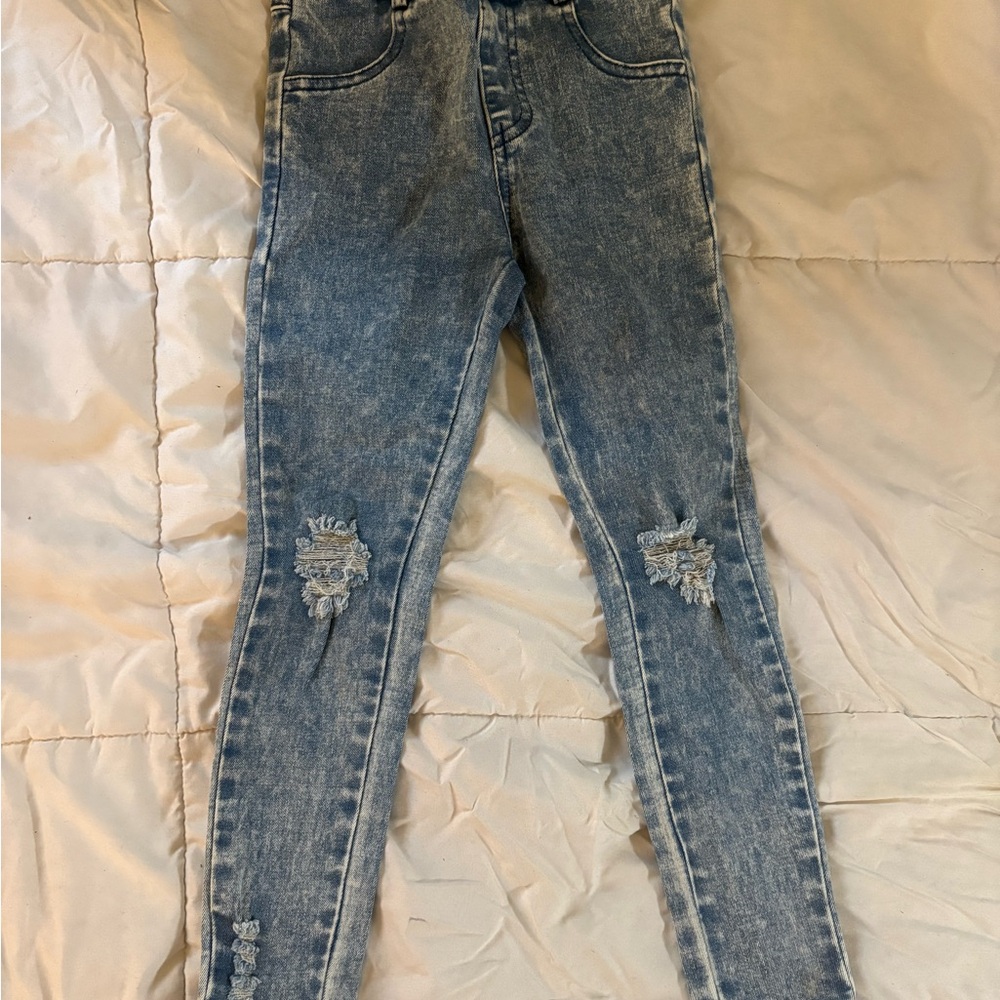 Kids Blue Distressed skinny Jeans